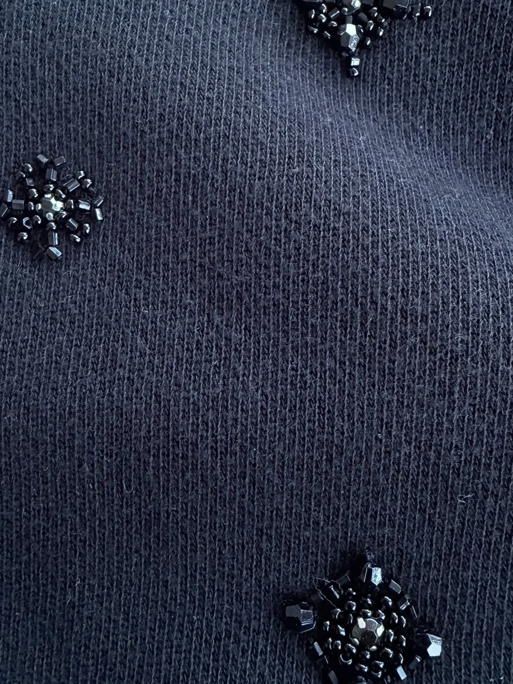 J Crew L Jeweled Black Long-Sleeve Sweatshirt